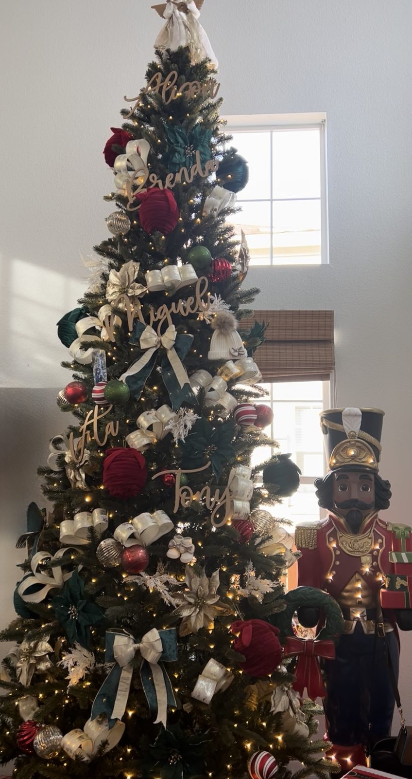 Decorated Christmas tree with custom ornaments