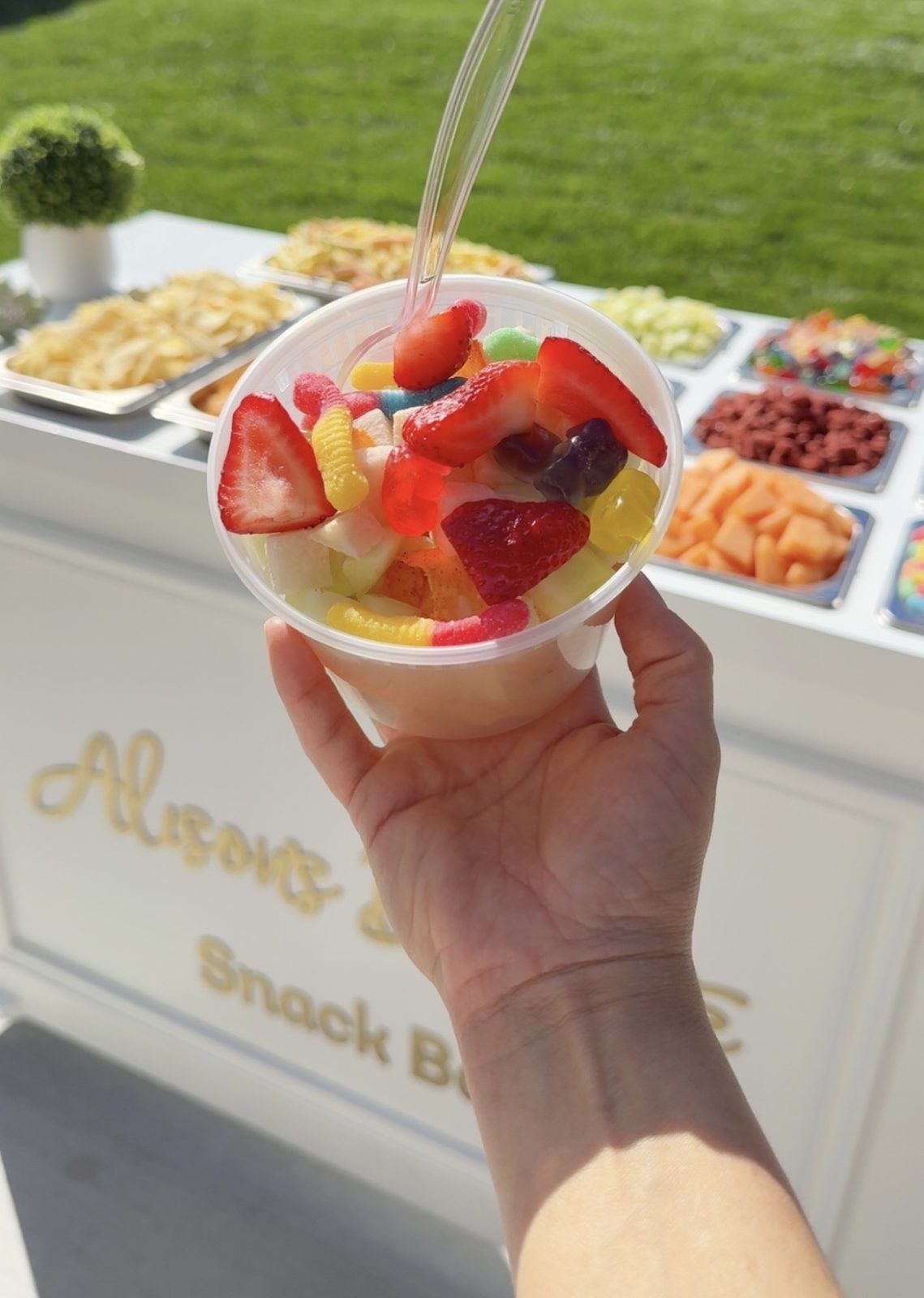 Individual fruit cup from the snack bar